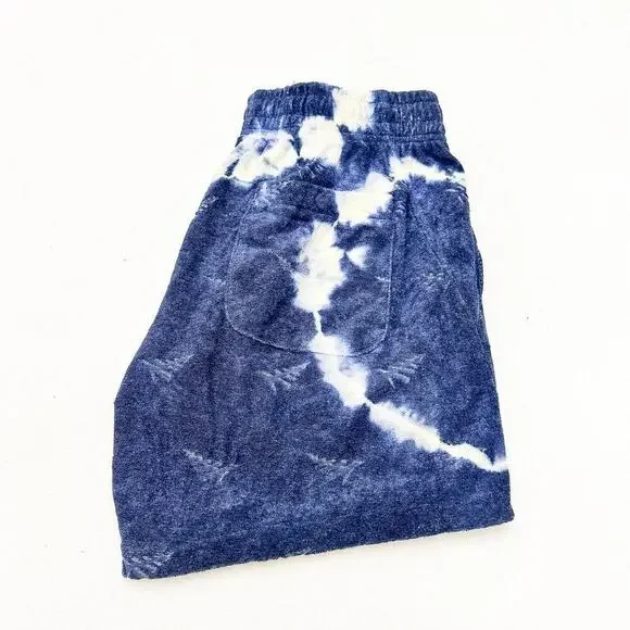 Paper Plane Men's Do or Dye Terrycloth Shorts Blue Tie Dye Size M $138 NWT